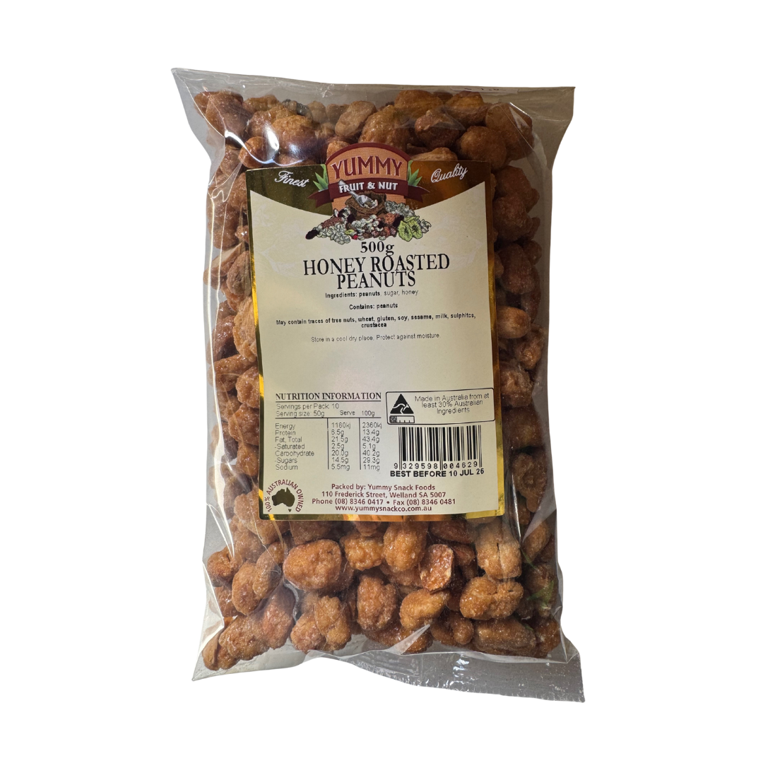 Yummy Honey Roasted Peanuts 500g BAG