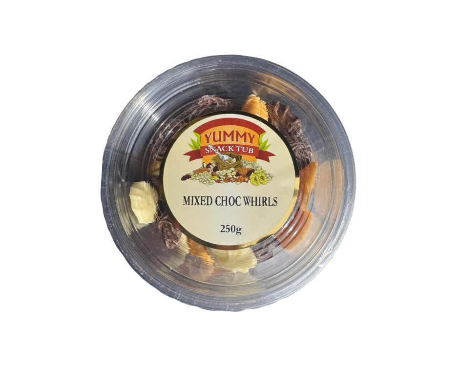 Yummy Mixed Choc Whirls 250g TUB