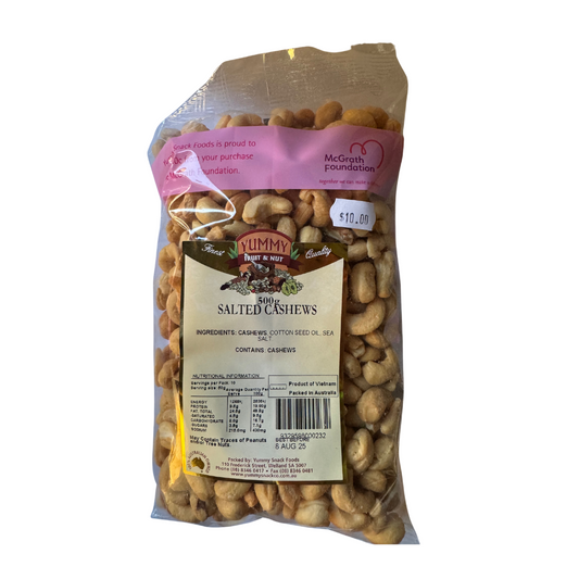 Yummy Salted Cashews 500g BAG