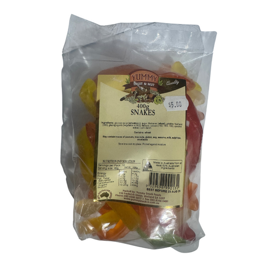 Yummy Snakes 400g BAG