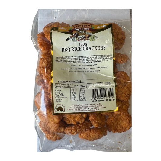 Yummy Rice Crackers BBQ 100g BAG
