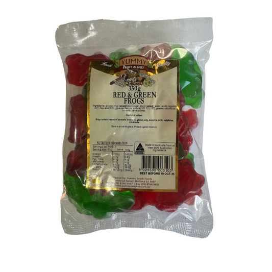 Yummy Red & Green Frogs 350G BAG