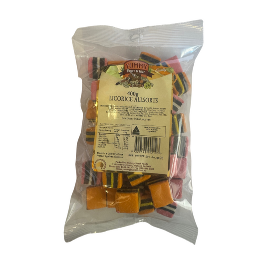 Yummy Licorice Allsorts 400g BAG